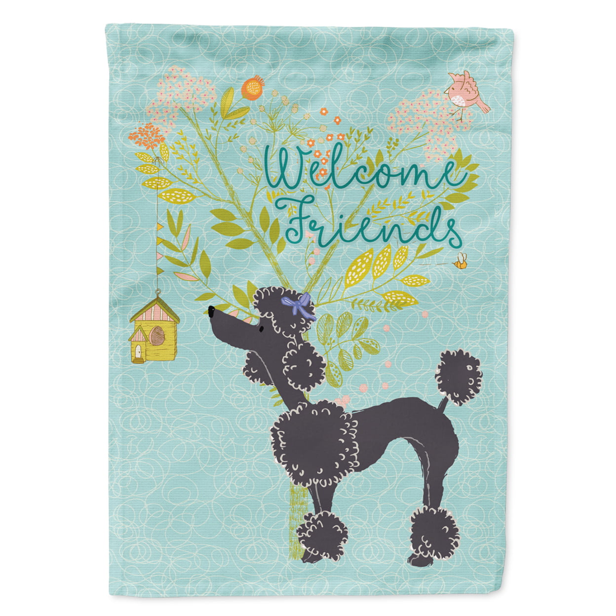 Welcome Friends Black Poodle Flag Garden