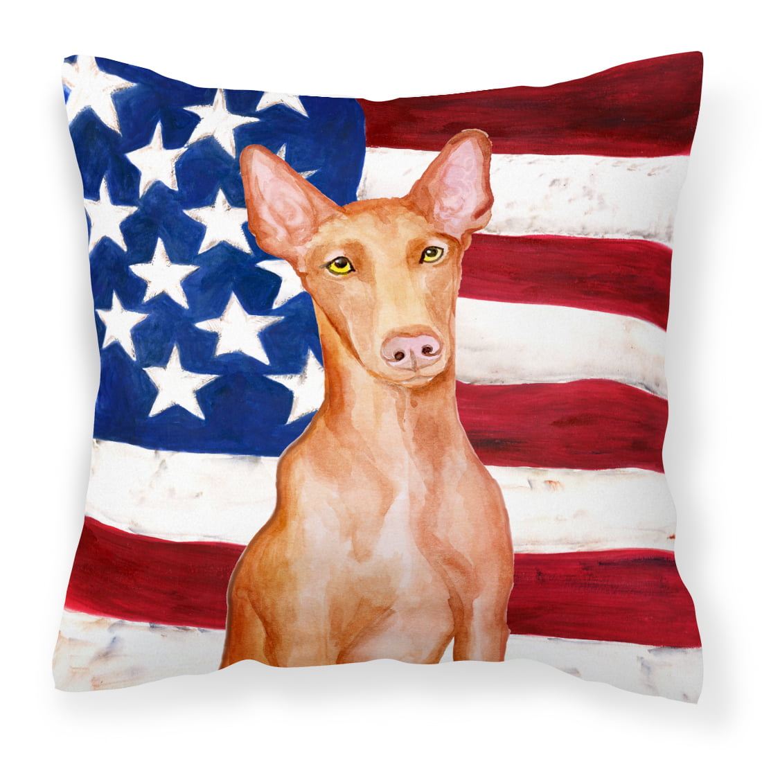 Picture of Carolines Treasures BB9715PW1414 Pharaoh Hound Patriotic Fabric Decorative Pillow