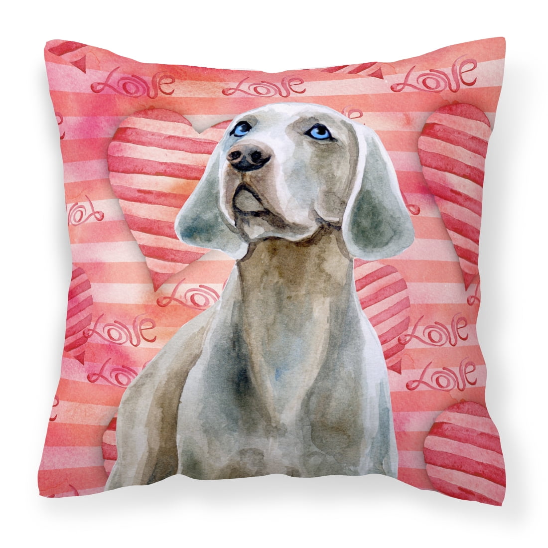 Picture of Carolines Treasures BB9761PW1414 Weimaraner Love Fabric Decorative Pillow