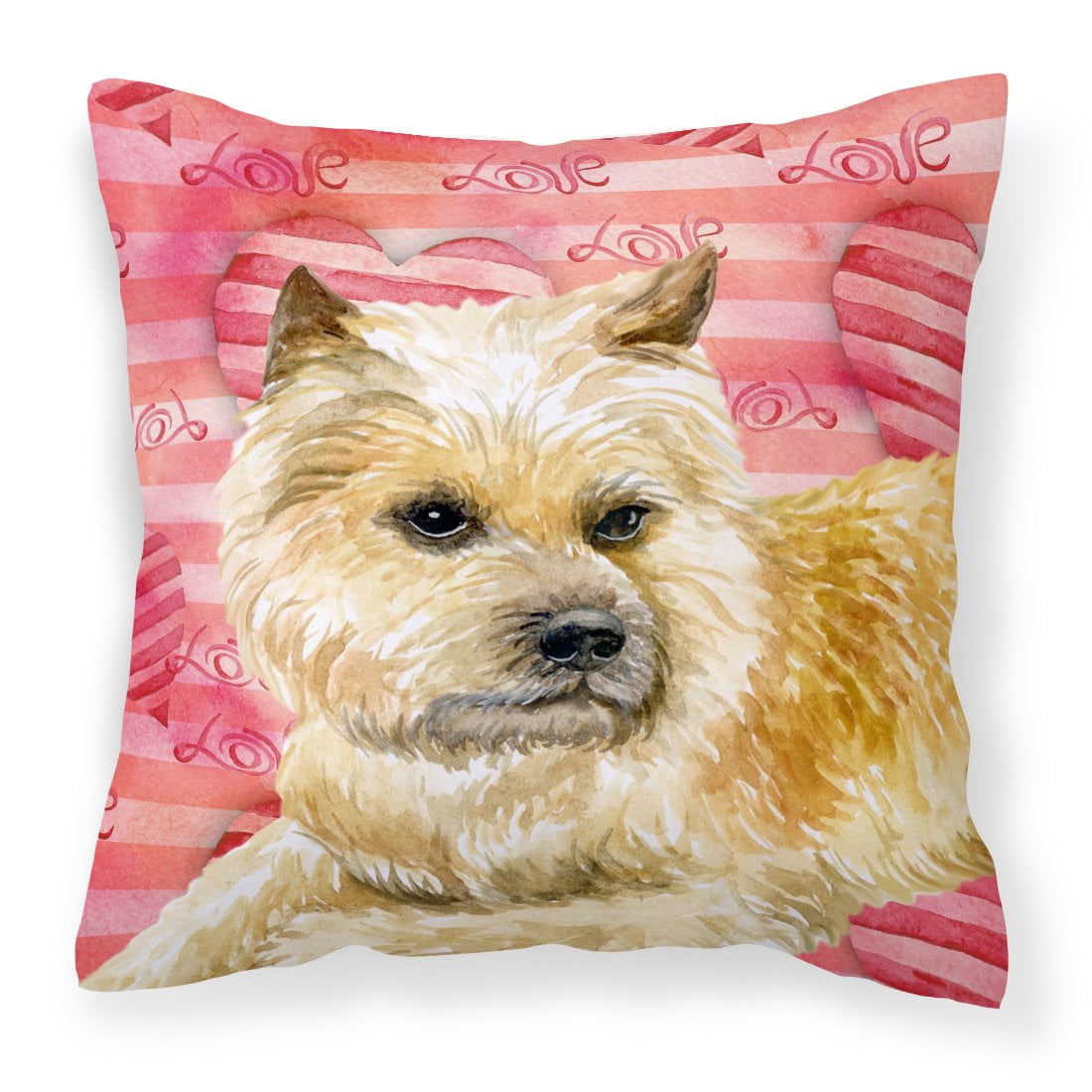 Picture of Carolines Treasures BB9777PW1414 Cairn Terrier Love Fabric Decorative Pillow