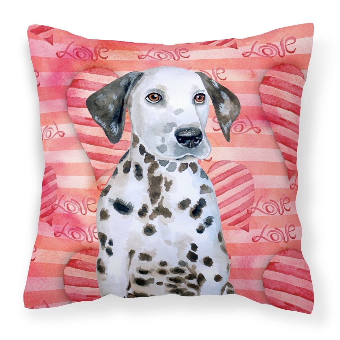 Picture of Carolines Treasures BB9795PW1414 Dalmatian Puppy Love Fabric Decorative Pillow