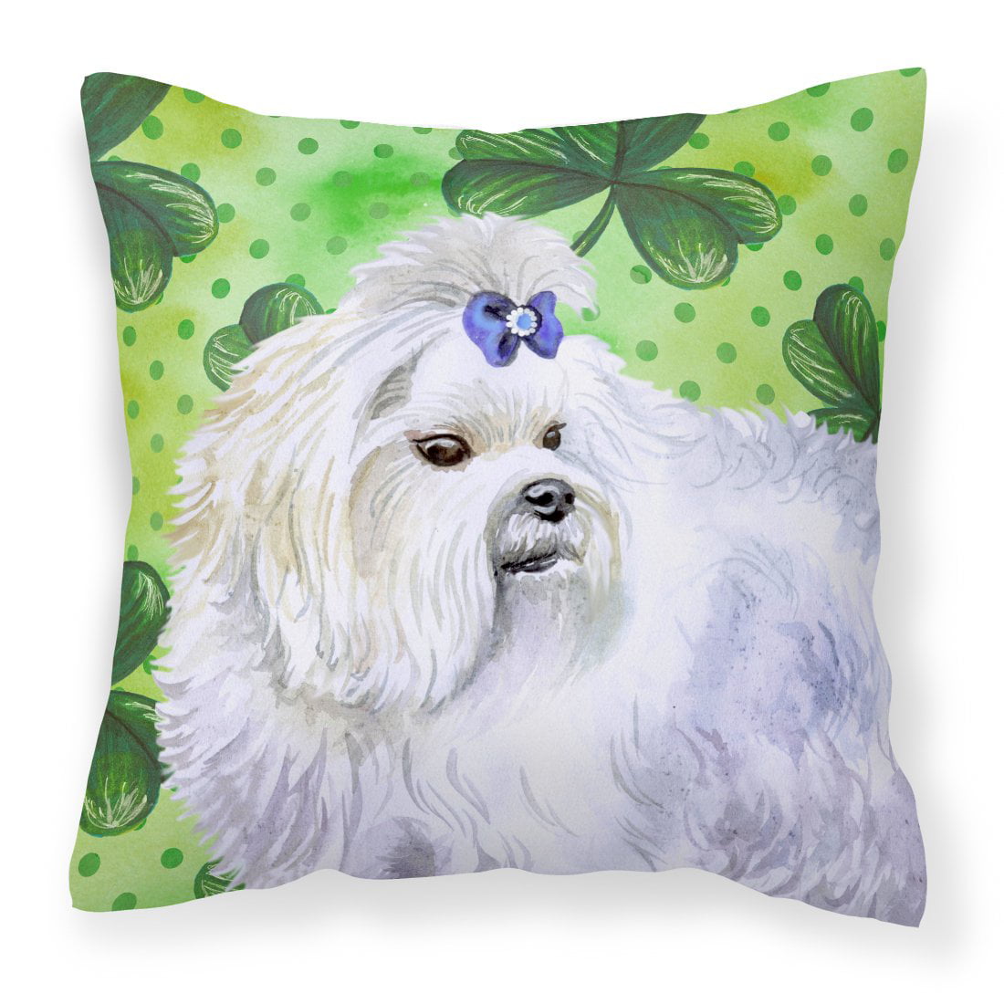 Picture of Carolines Treasures BB9825PW1414 Maltese St Patricks Fabric Decorative Pillow
