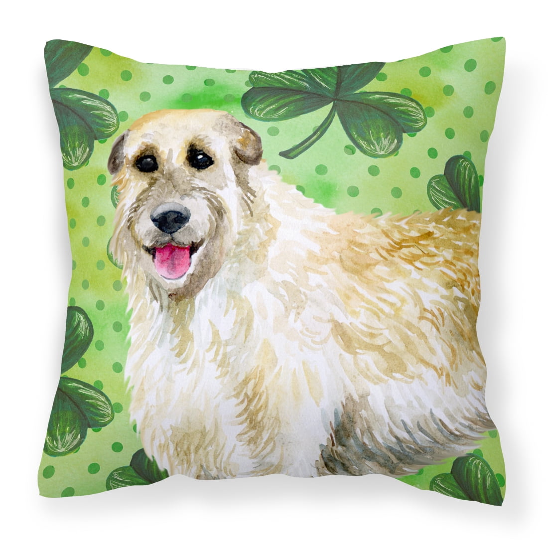 Picture of Carolines Treasures BB9844PW1414 Irish Wolfhound St Patricks Fabric Decorative Pillow