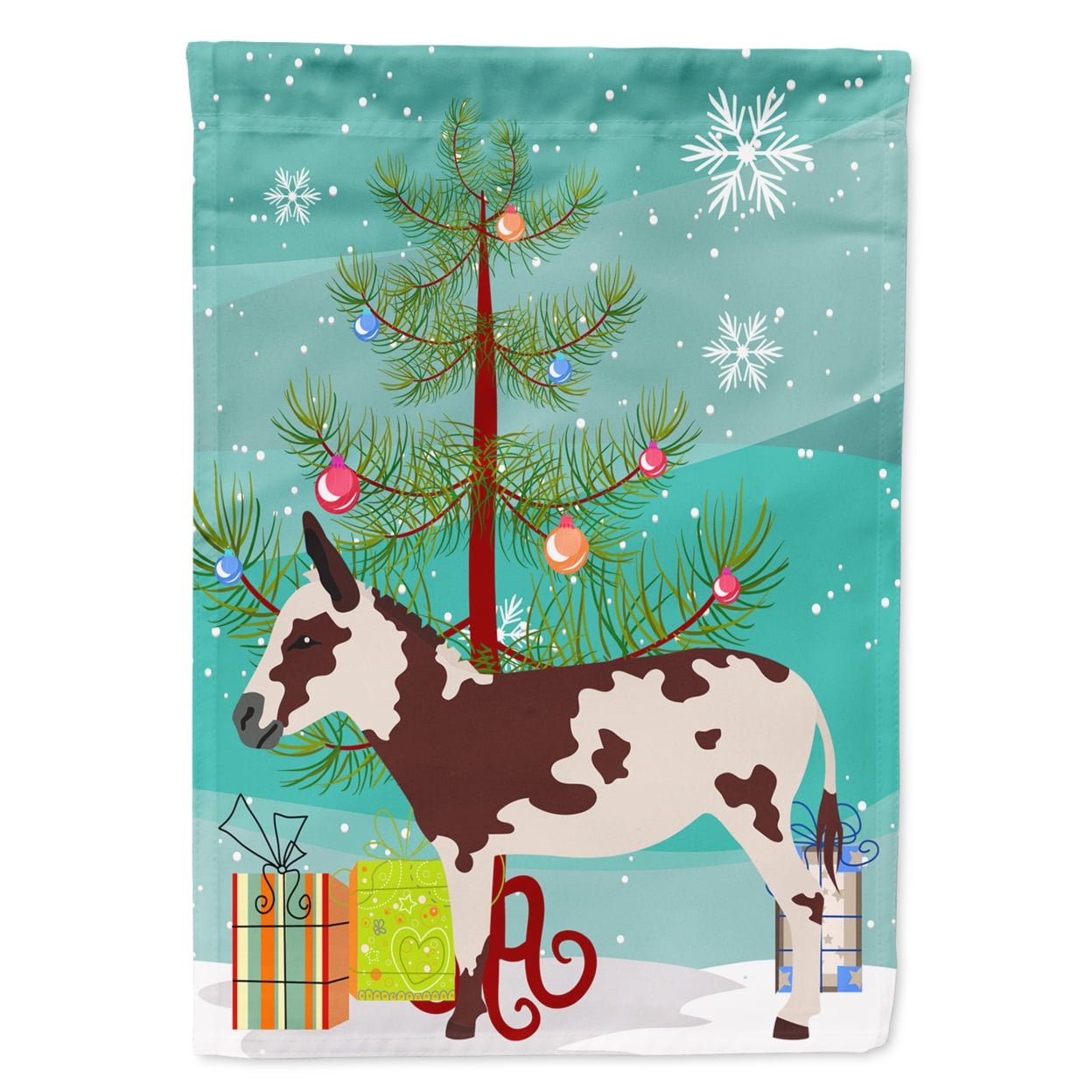 American Spotted Donkey Christmas Flag Garden - Size