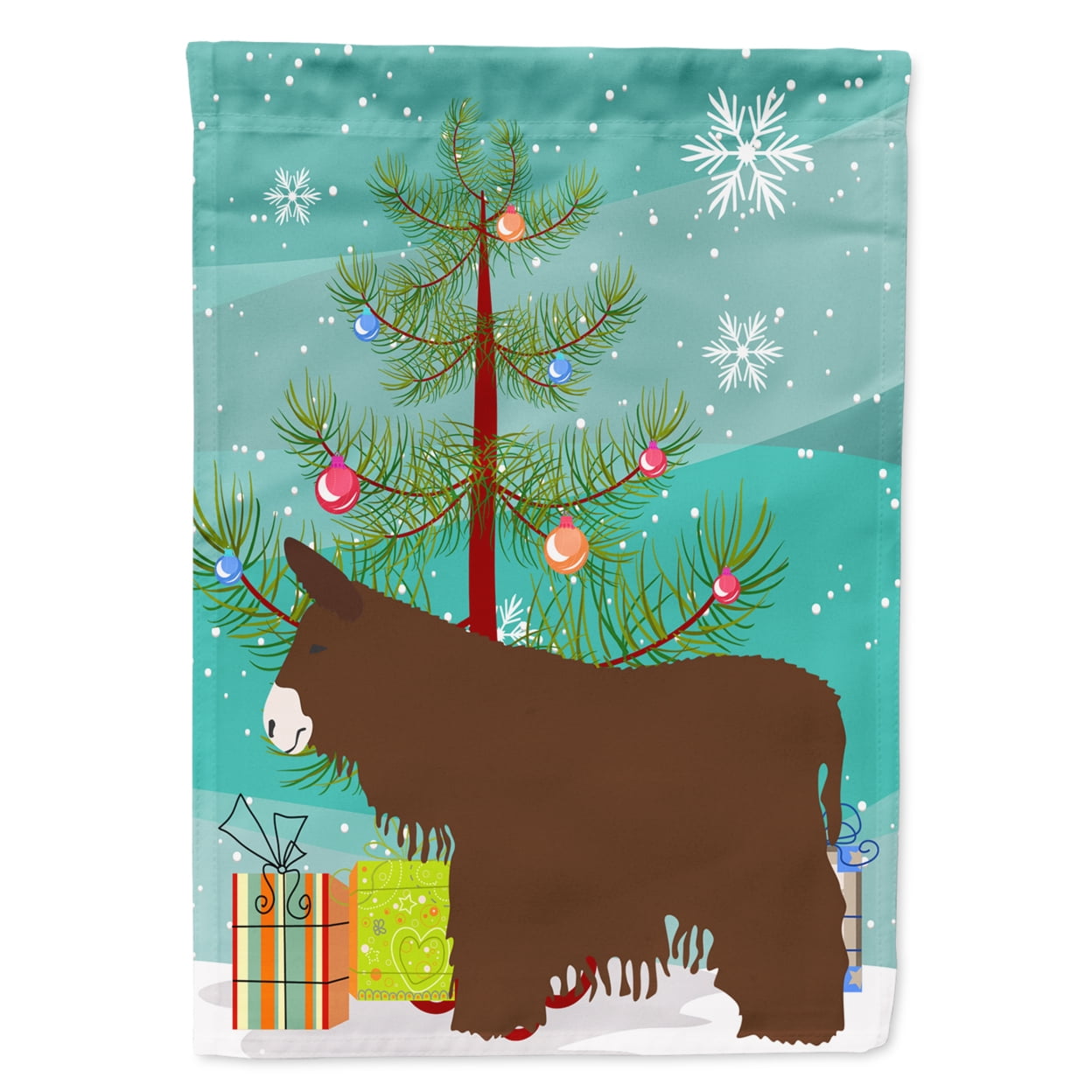 Poitou Poiteuin Donkey Christmas Flag Garden