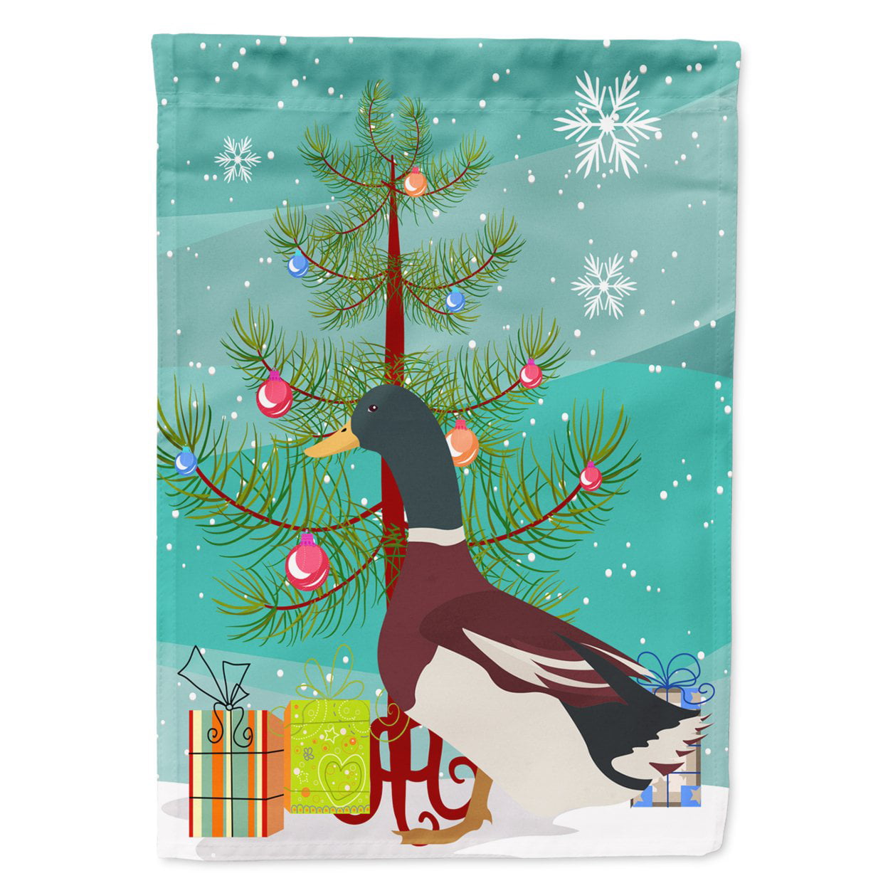 Rouen Duck Christmas Flag Garden - Size
