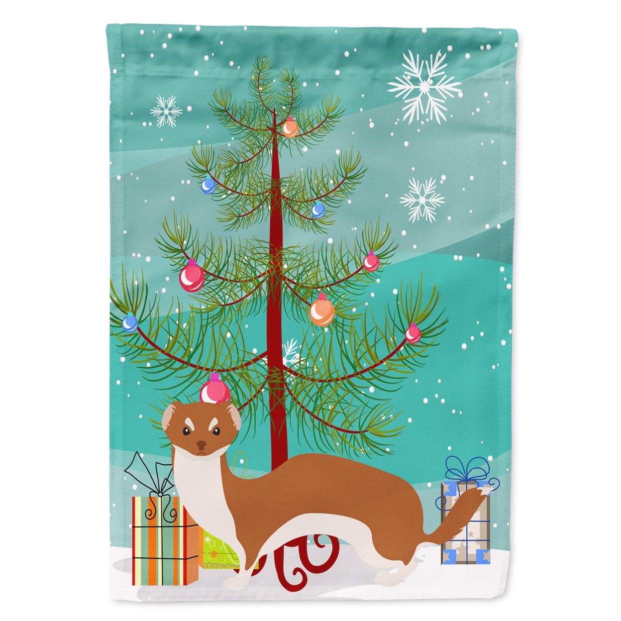 Weasel Christmas Flag Garden