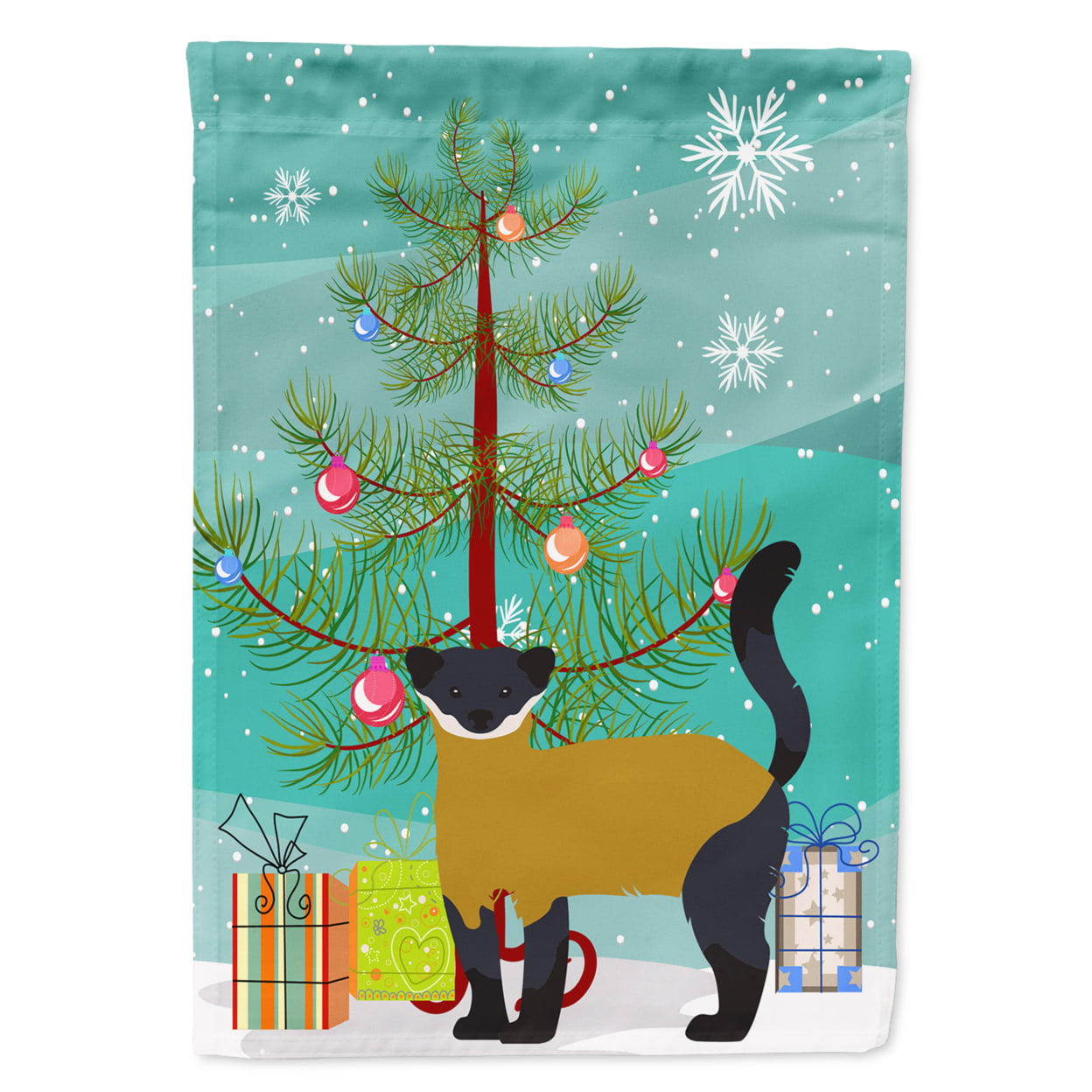 Yellow-Throated Marten Christmas Flag Garden - Size
