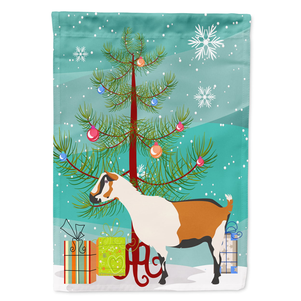Alpine Goat Christmas Flag Garden