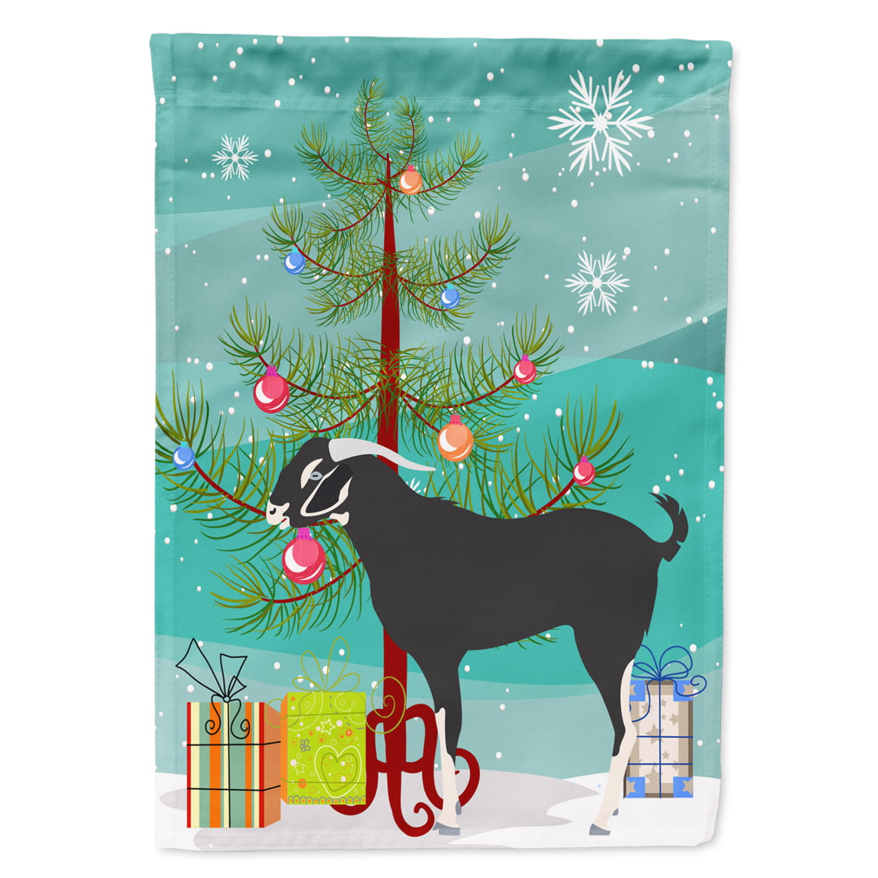 Black Bengal Goat Christmas Flag Garden - Size