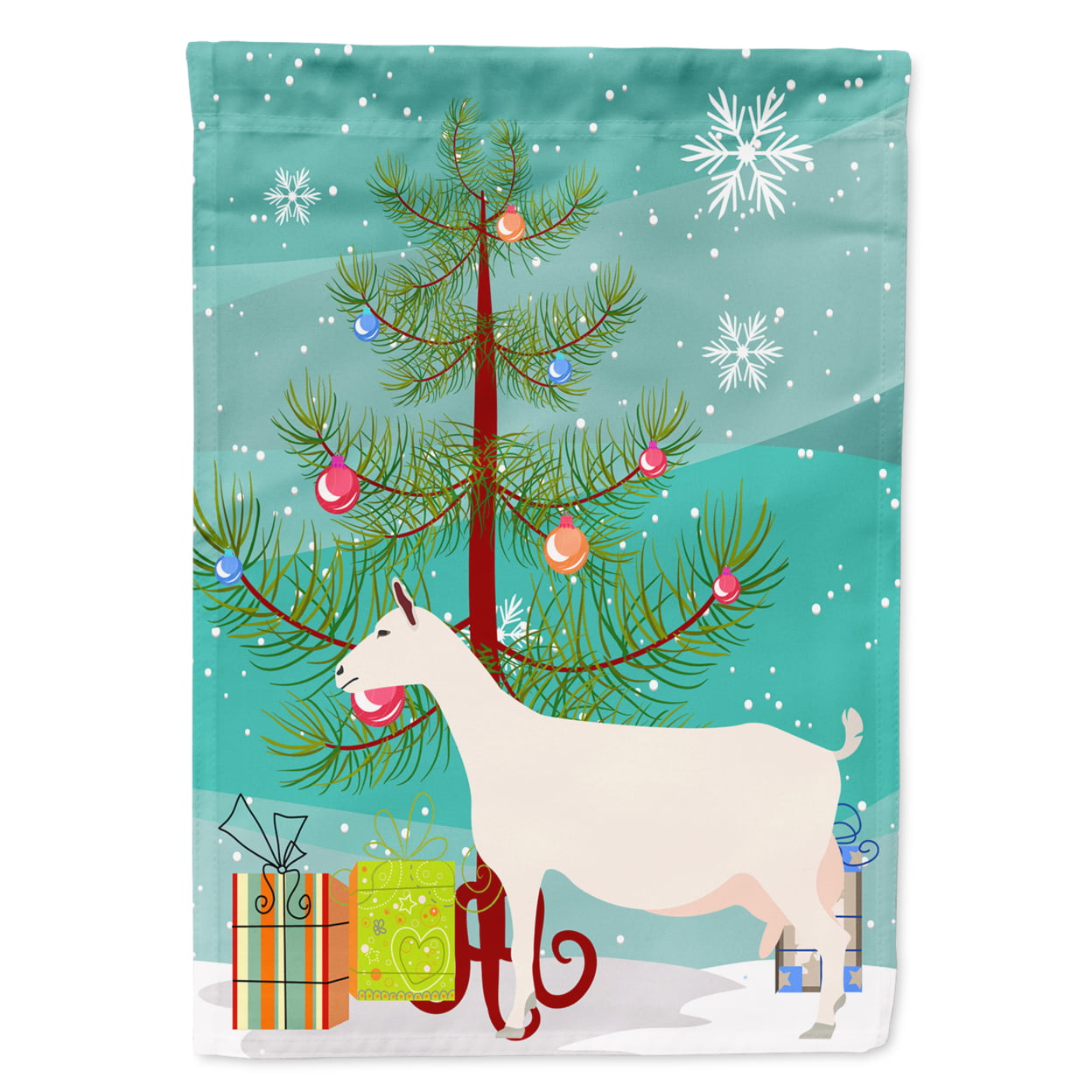 Saanen Goat Christmas Flag Garden