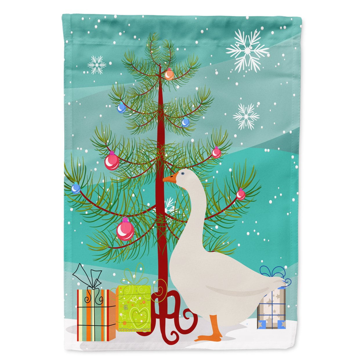 Embden Goose Christmas Flag Garden - Size