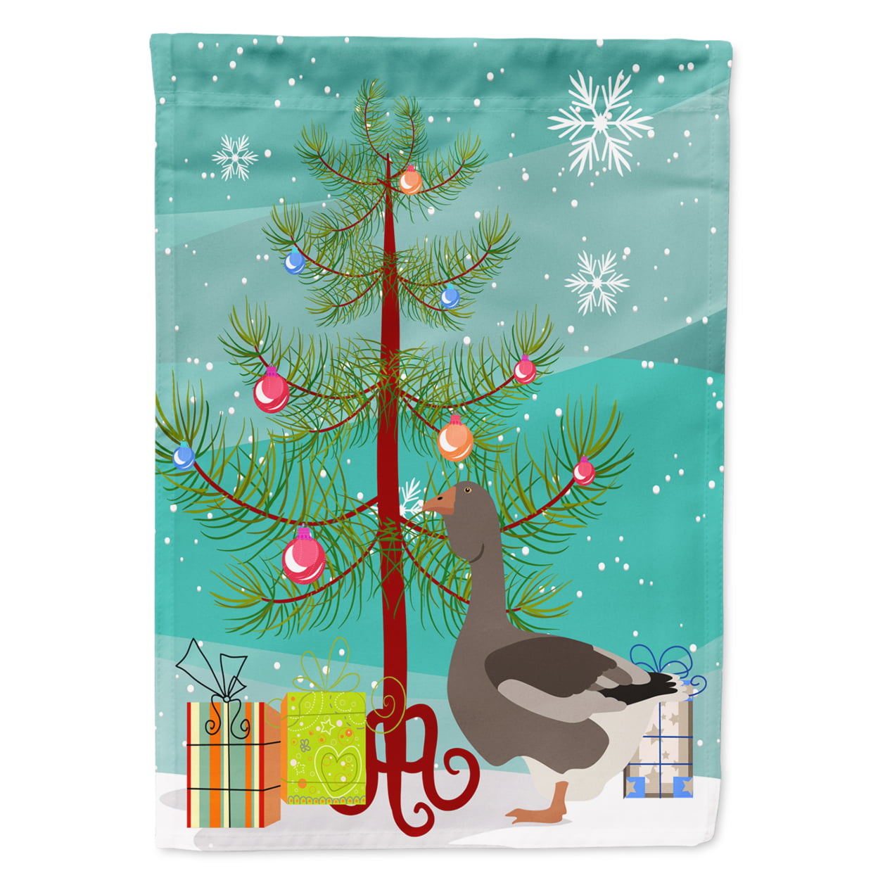 Toulouse Goose Christmas Flag Garden
