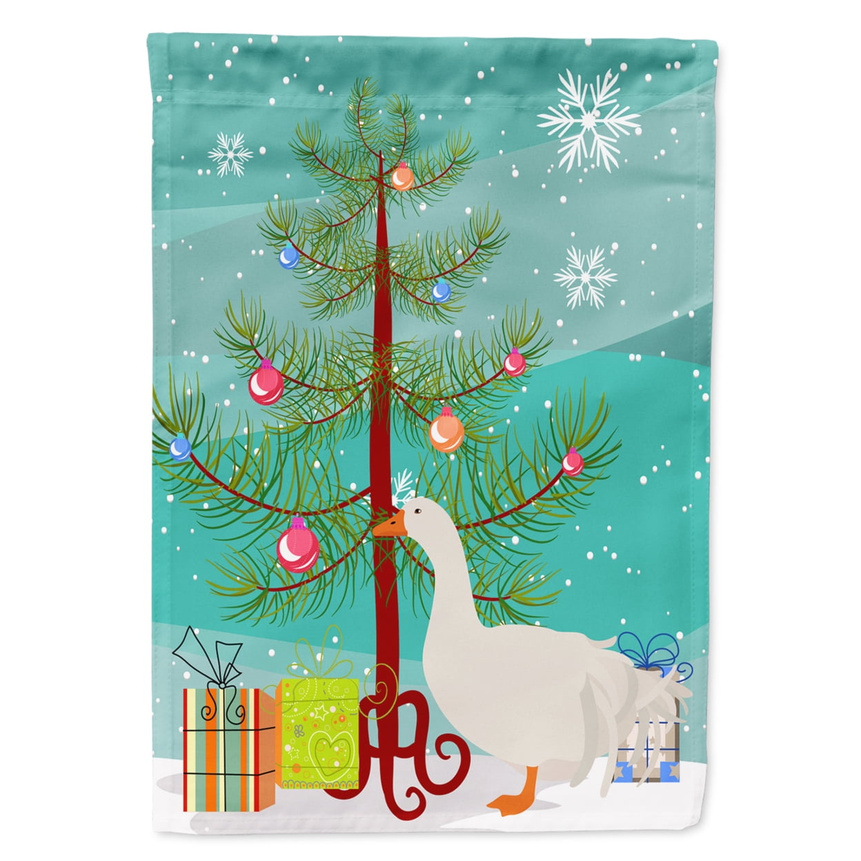 Sebastopol Goose Christmas Flag Garden