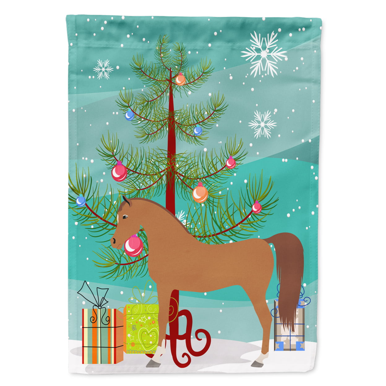 Arabian Horse Christmas Flag Garden - Size