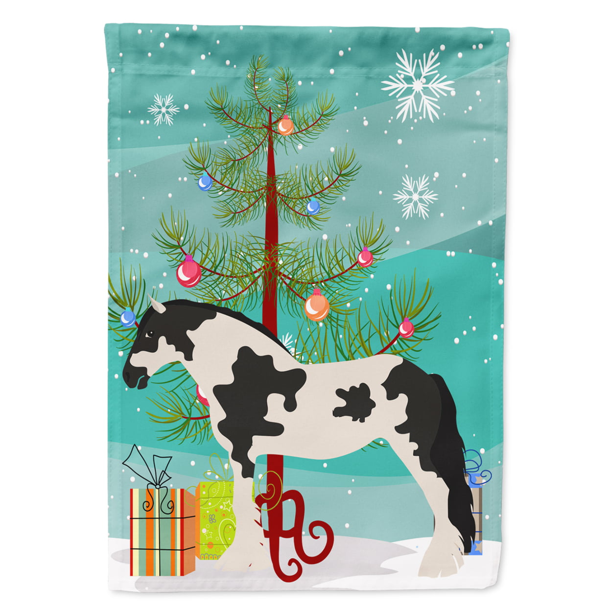 Cyldesdale Horse Christmas Flag Garden - Size