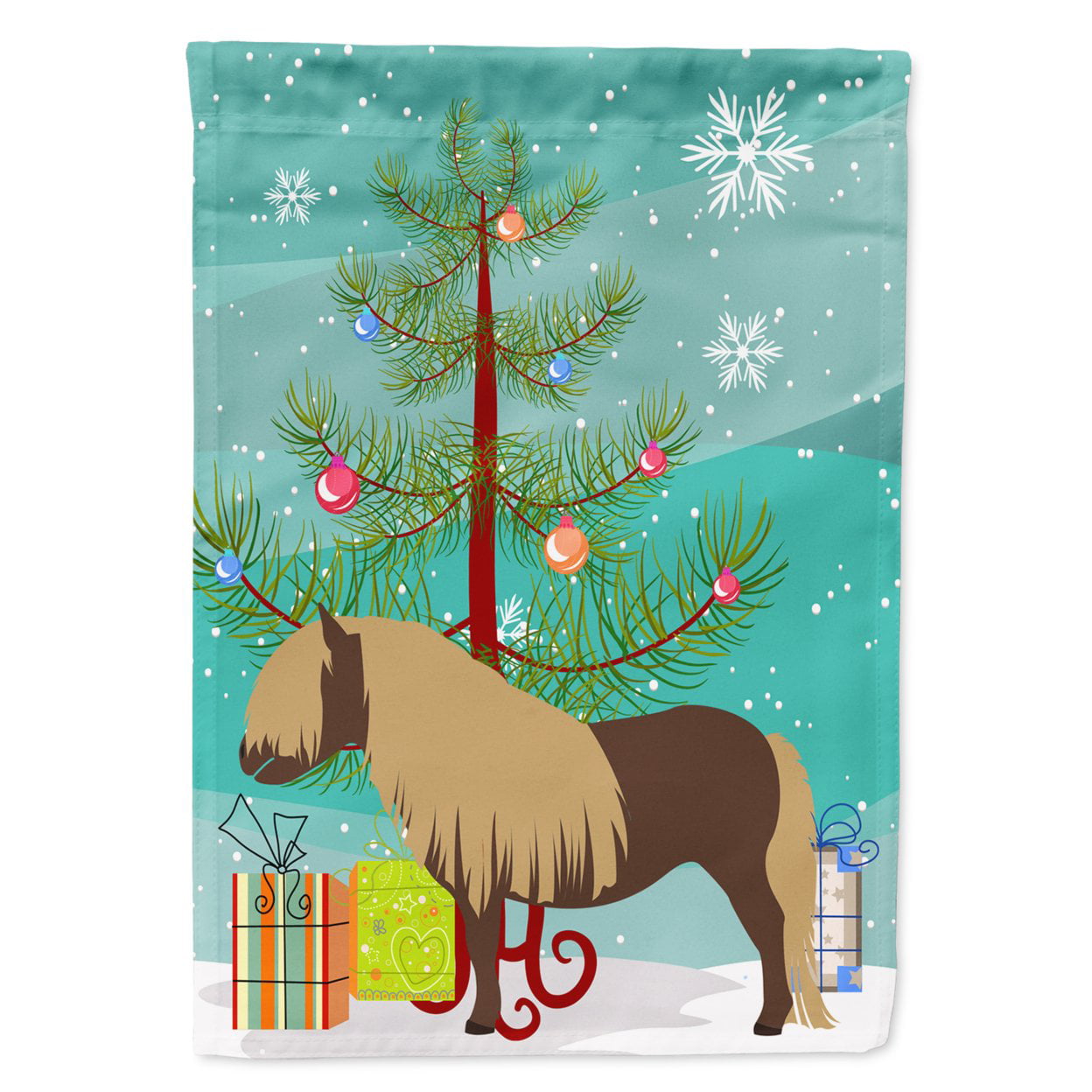 Shetland Pony Horse Christmas Flag Garden