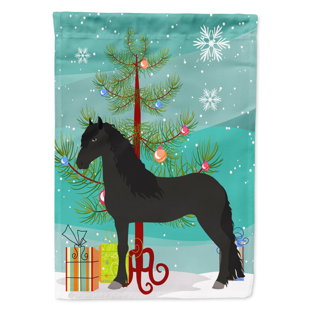 Friesian Horse Christmas Flag Garden - Size