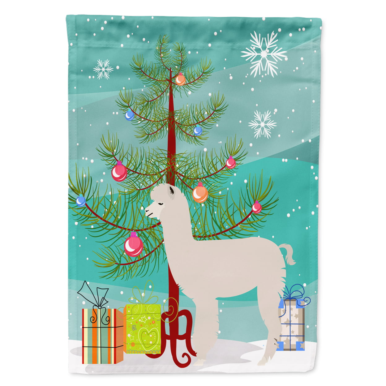 Alpaca Christmas Flag Garden