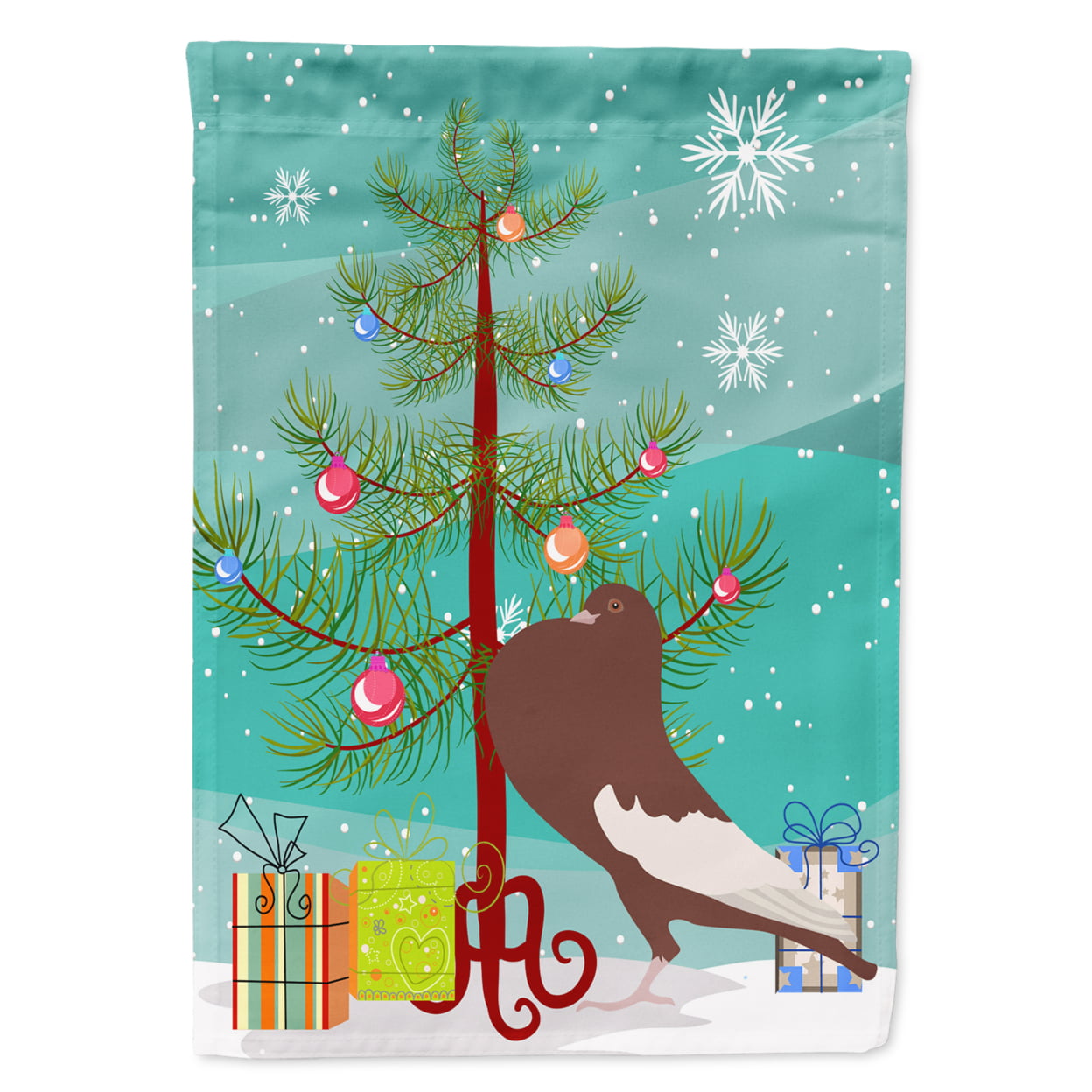 English Pouter Pigeon Christmas Flag Garden