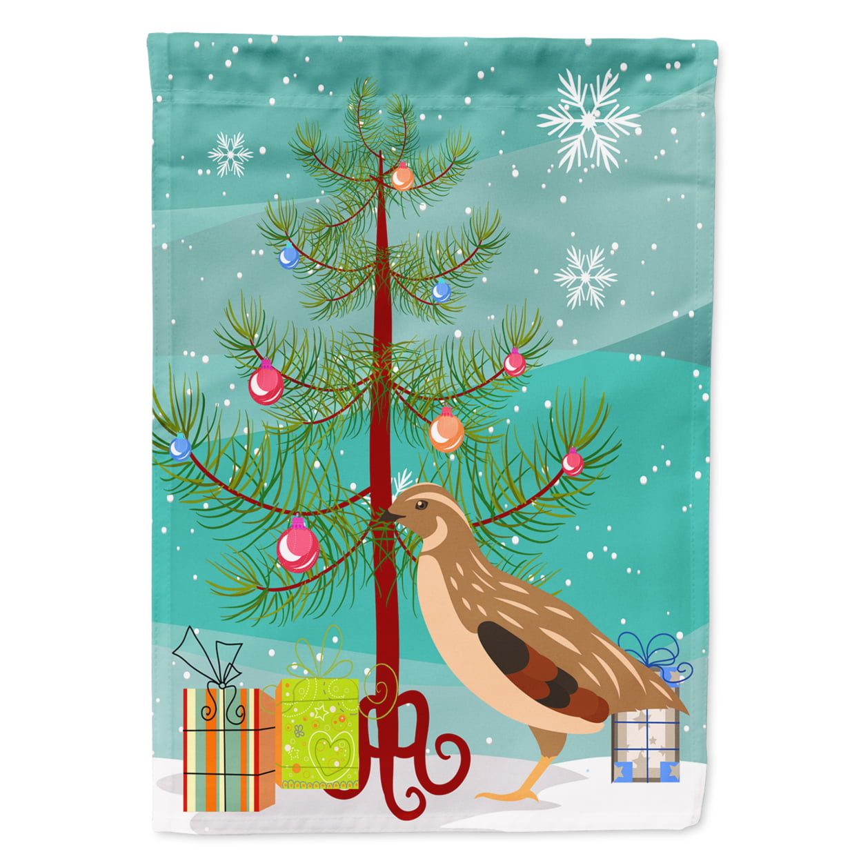 Golden Phoenix Quail Christmas Flag Garden