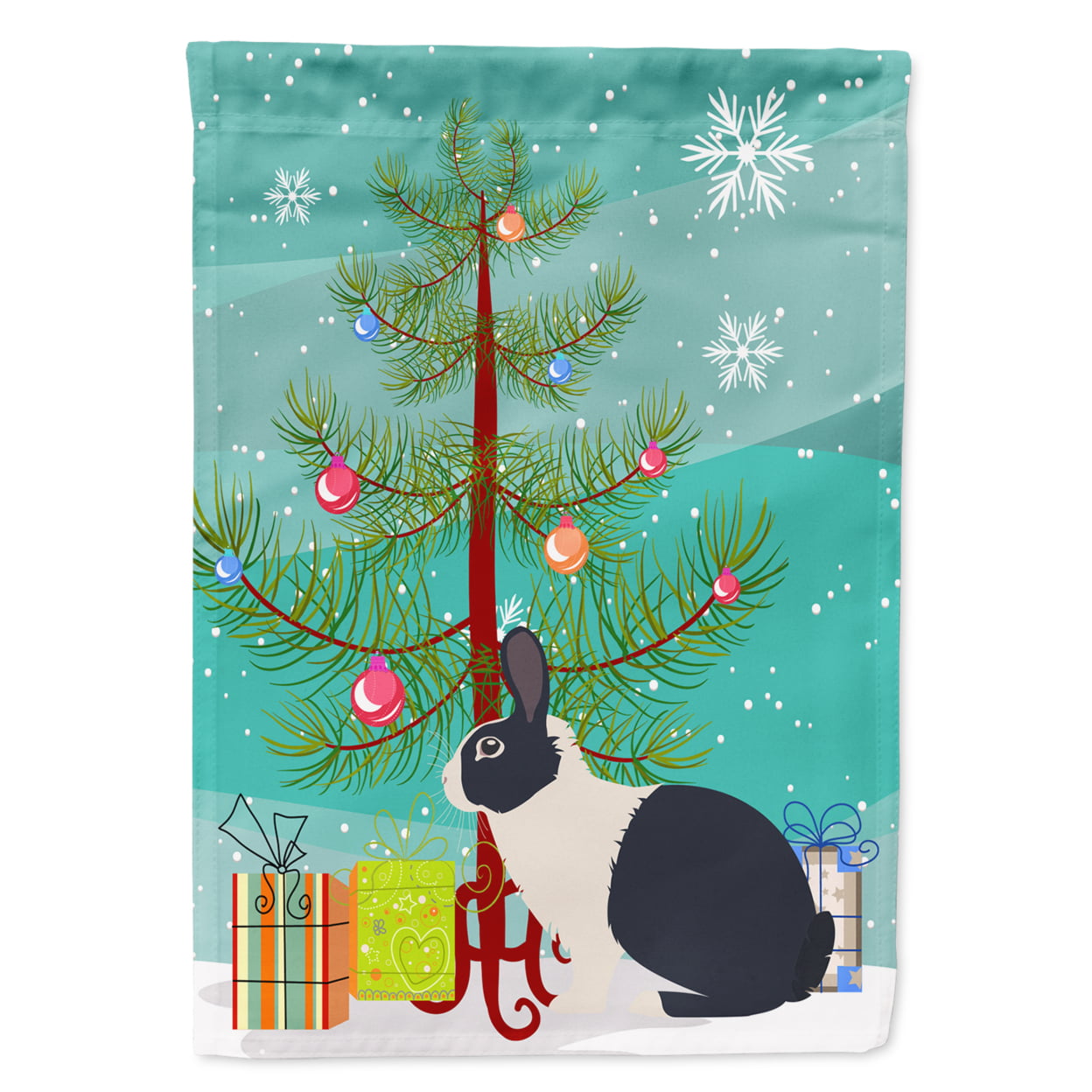 Dutch Rabbit Christmas Flag Garden