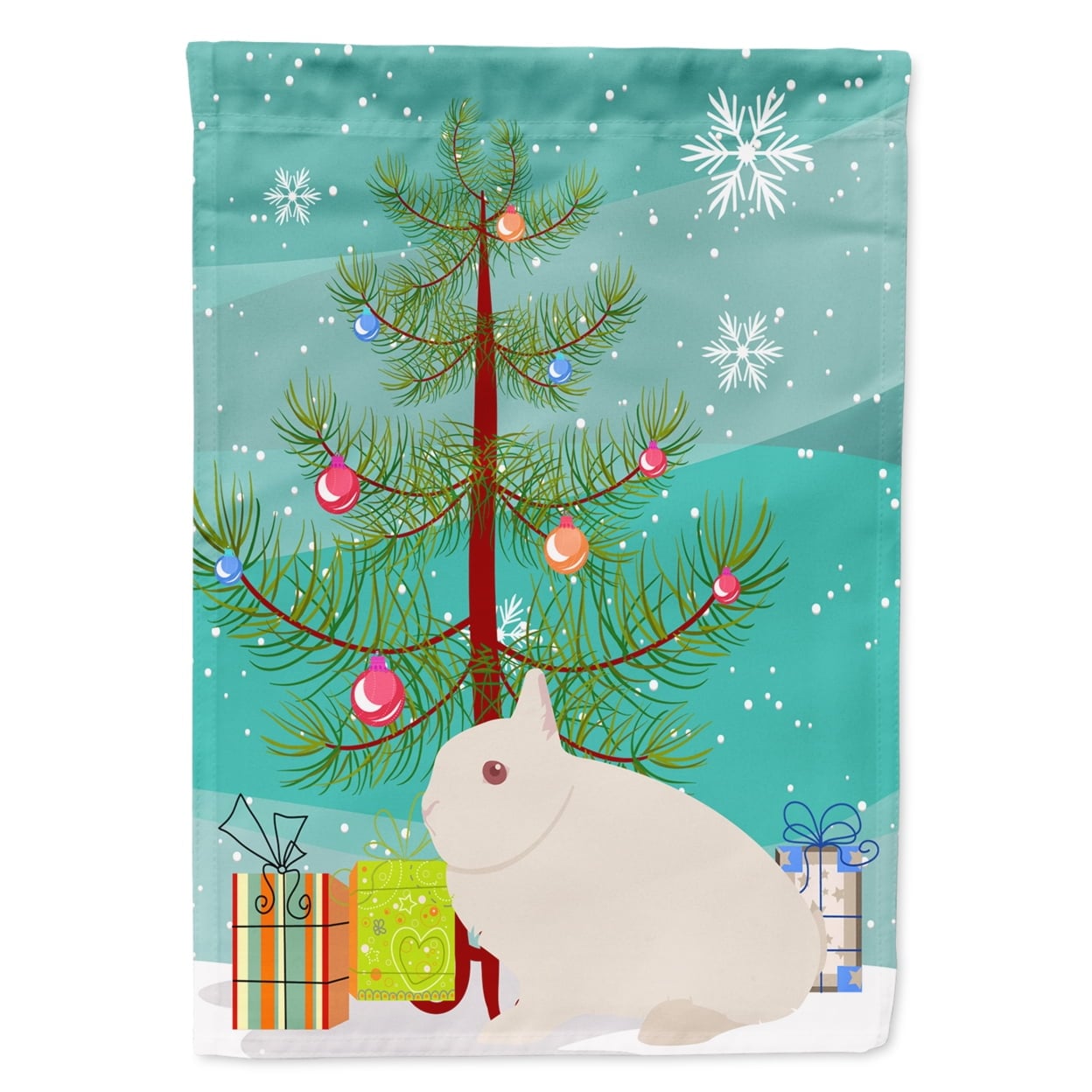 BB9331GF Hermelin Rabbit Christmas Flag Garden - Size