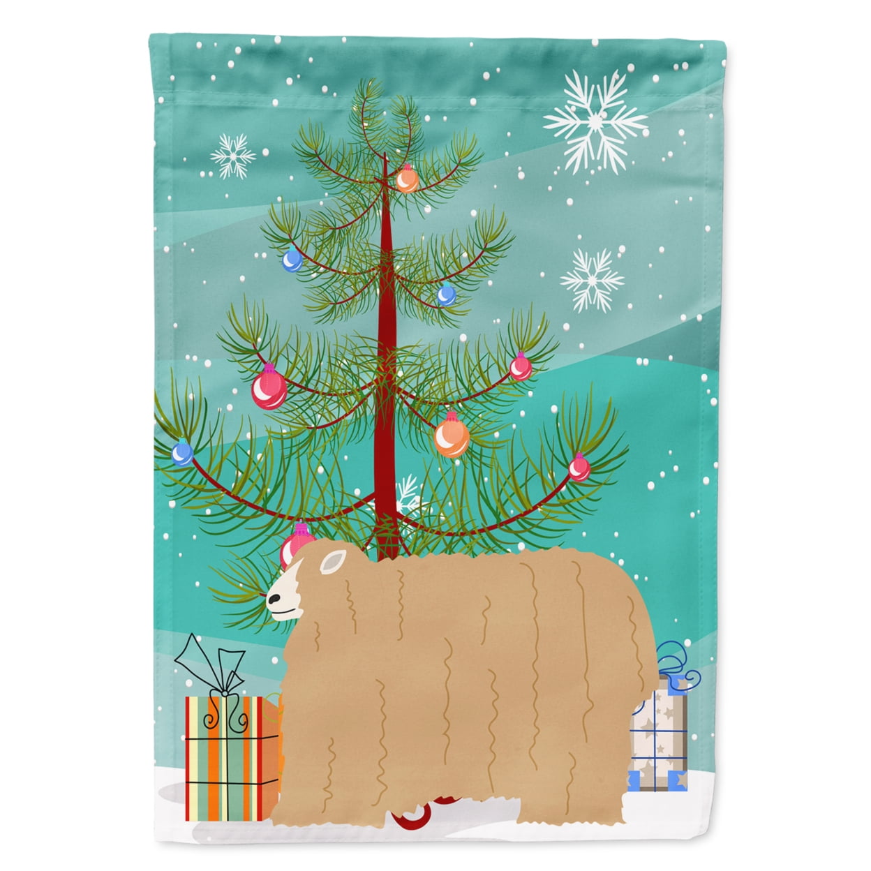 Lincoln Longwool Sheep Christmas Flag Garden - Size