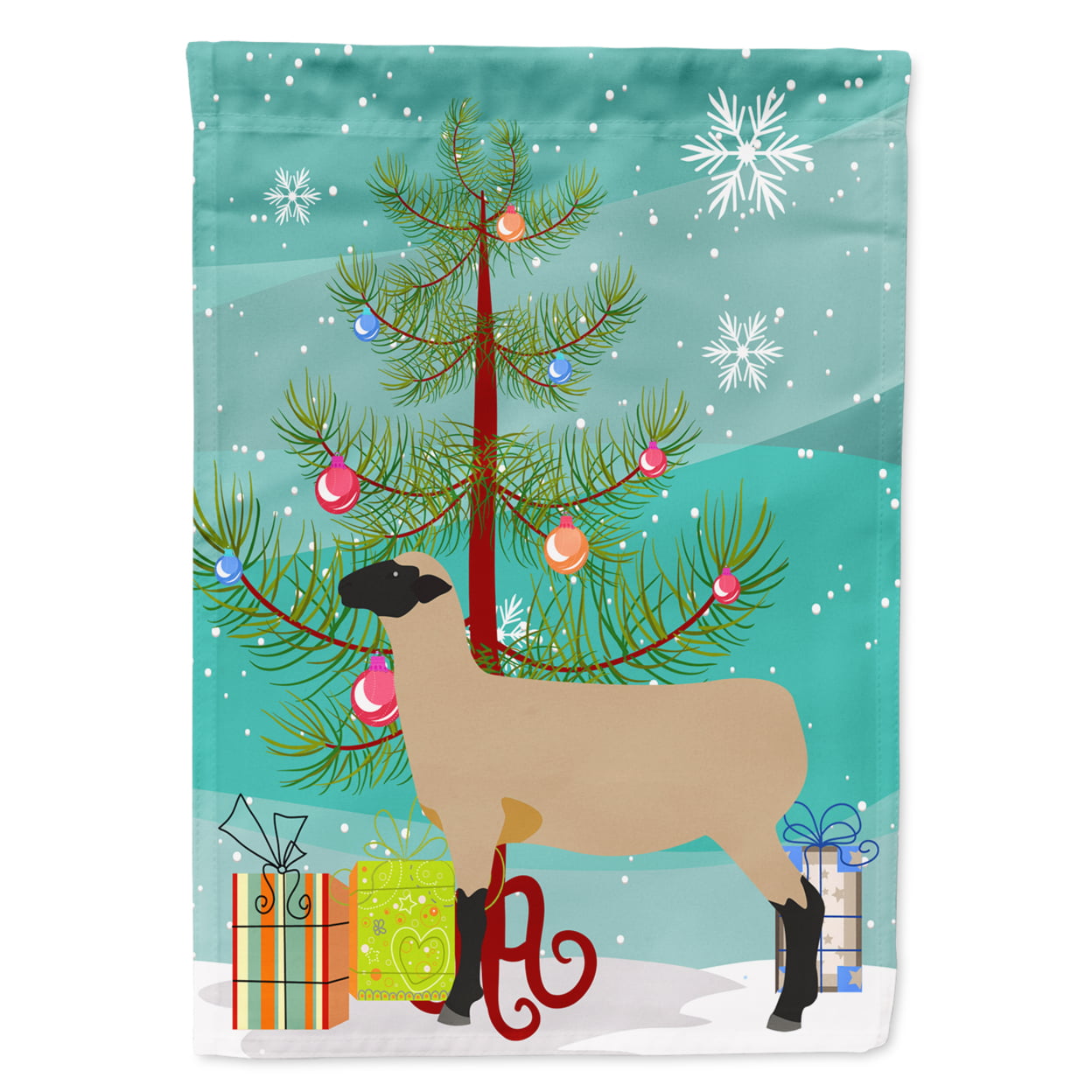 Hampshire Down Sheep Christmas Flag Garden Size