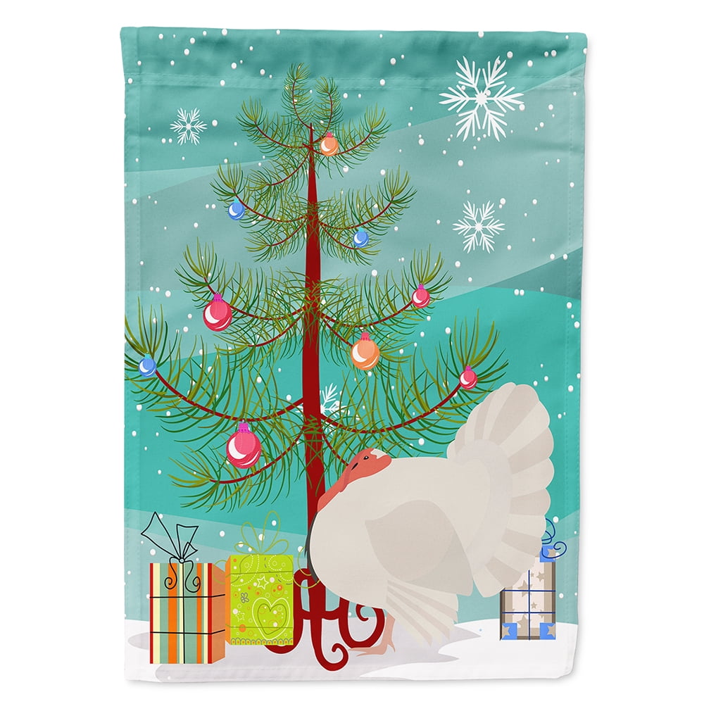White Holland Turkey Christmas Flag Garden