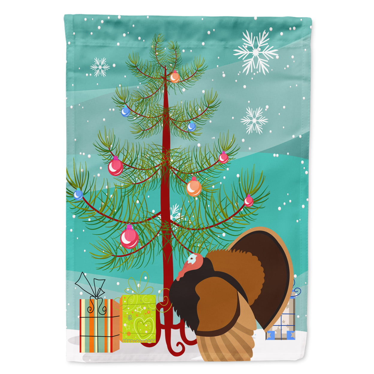 Bronze Turkey Christmas Flag Garden