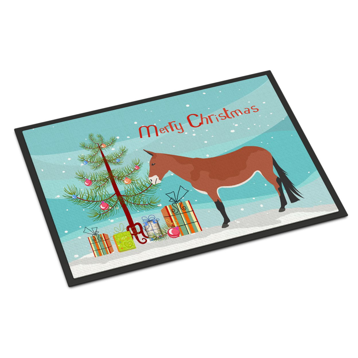 Mule Christmas Indoor or Outdoor Mat - 18 x 27 in.