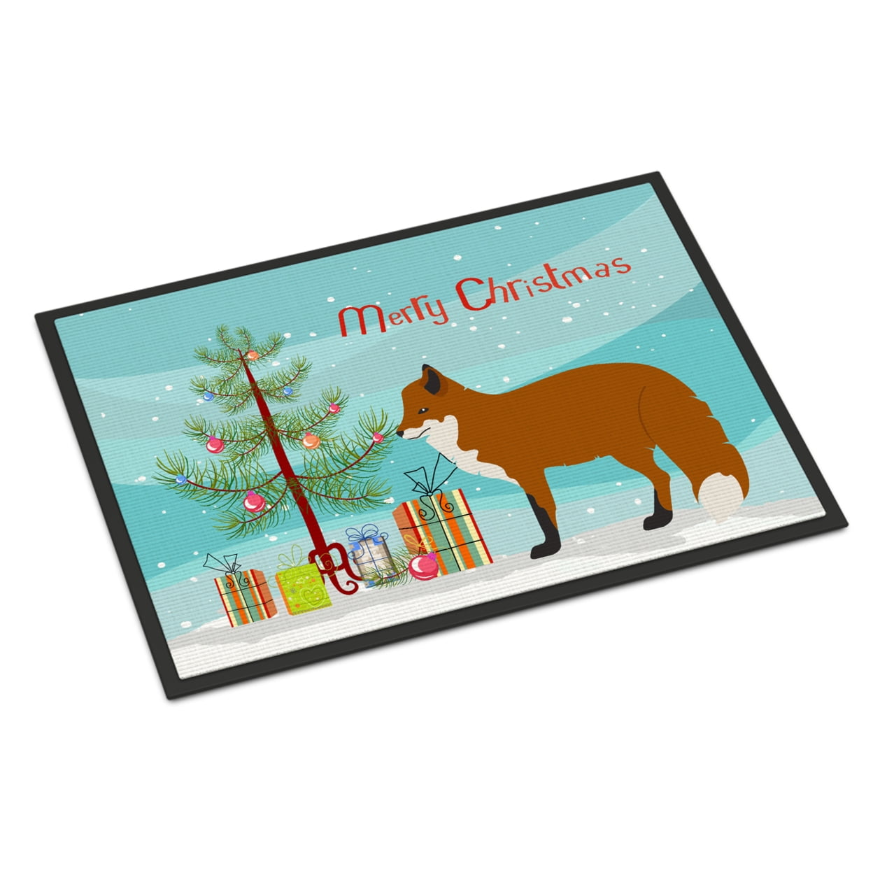 Red Fox Christmas Indoor or Outdoor Mat - 18 x 27 in.