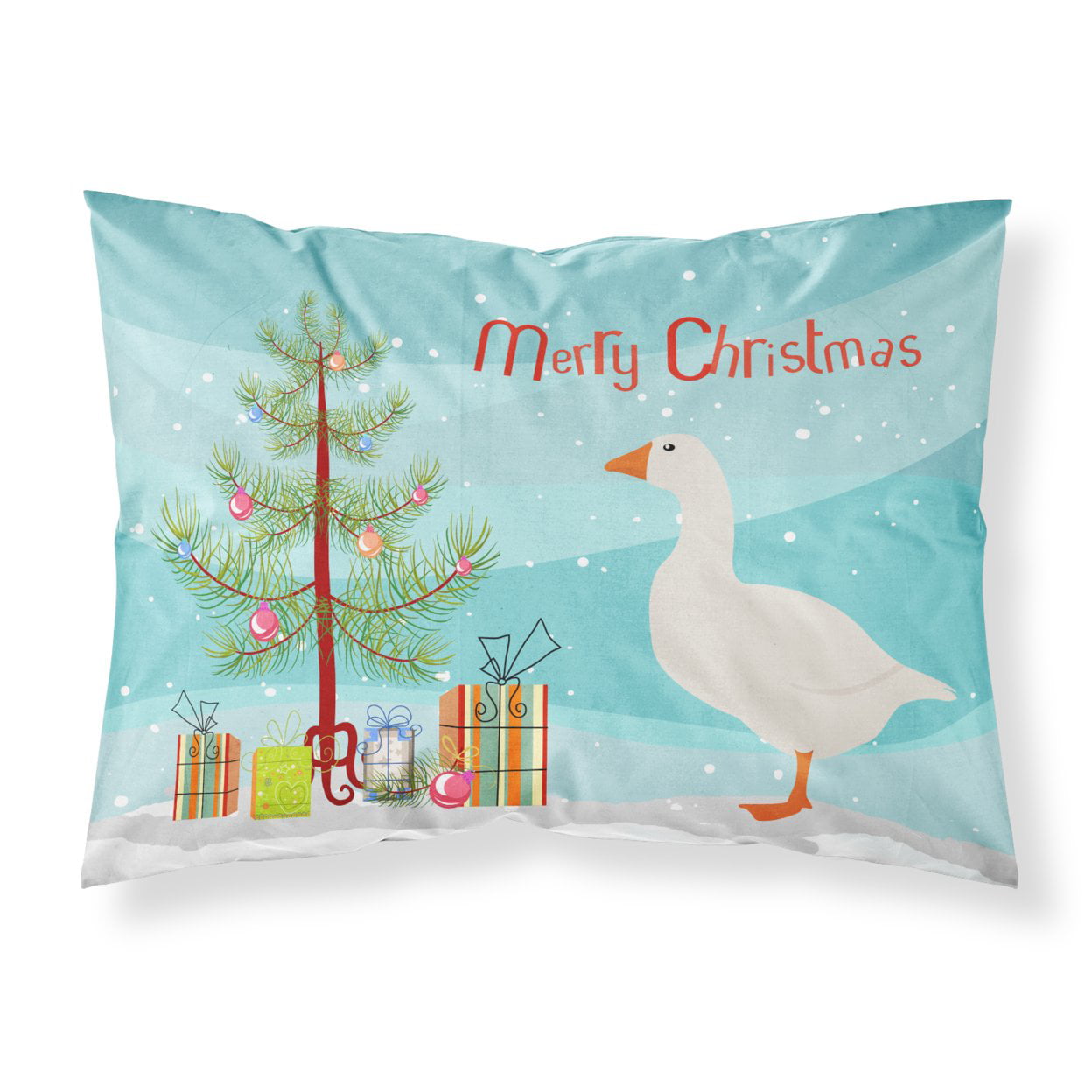 Picture of Carolines Treasures BB9267PILLOWCASE Shire Horse Christmas Fabric Standard Pillowcase
