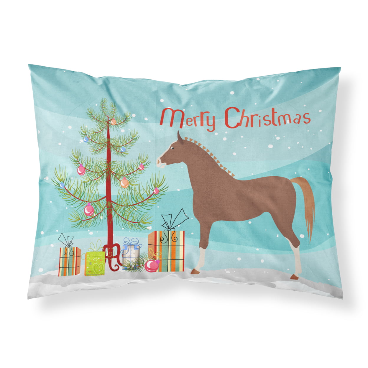 Hannoverian Horse Christmas Fabric Standard Pillowcase