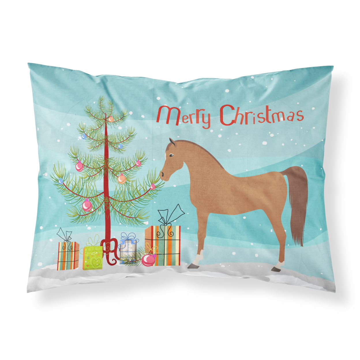 Arabian Horse Christmas Fabric Standard Pillowcase