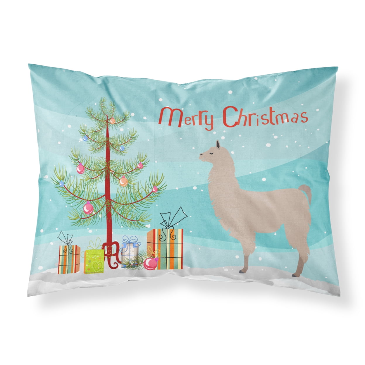 BB9283PILLOWCASE Llama Christmas Fabric Standard Pillowcase
