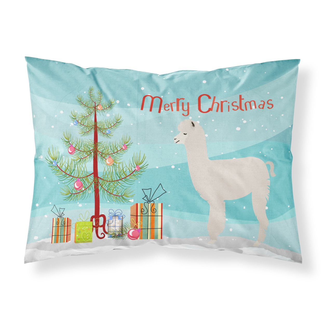 BB9286PILLOWCASE Alpaca Christmas Fabric Standard Pillowcase