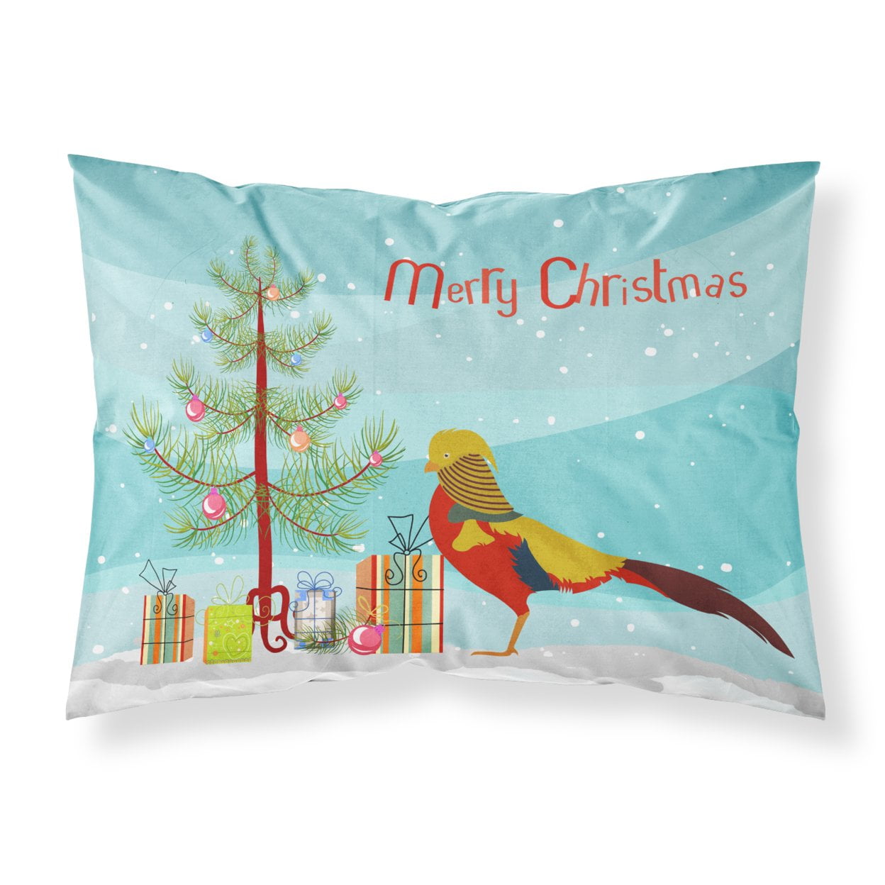 BB9295PILLOWCASE Golden or Chinese Pheasant Christmas Fabric Standard Pillowcase
