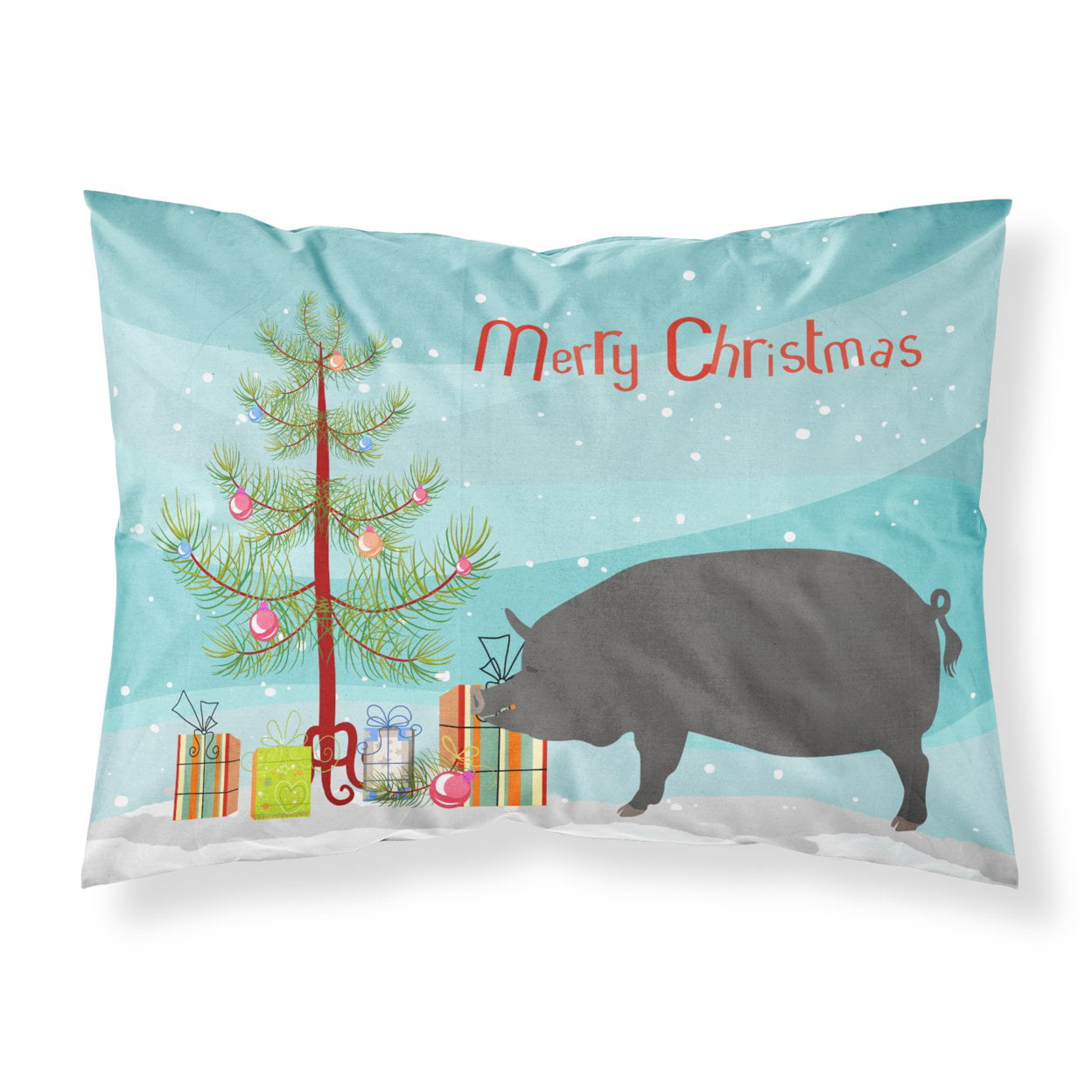 Berkshire Pig Christmas Fabric Standard Pillowcase