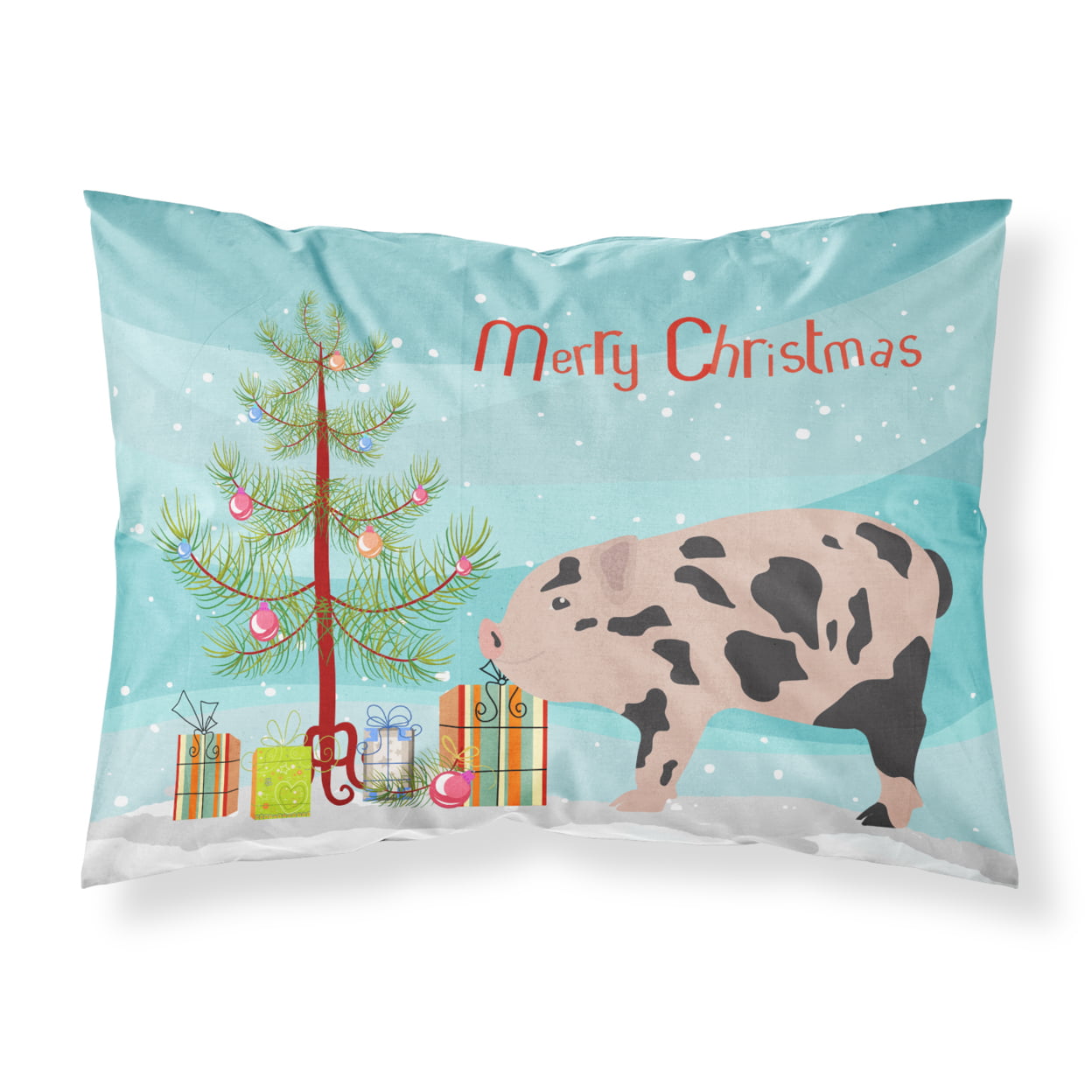 Mini Miniature Pig Christmas Fabric Standard Pillowcase