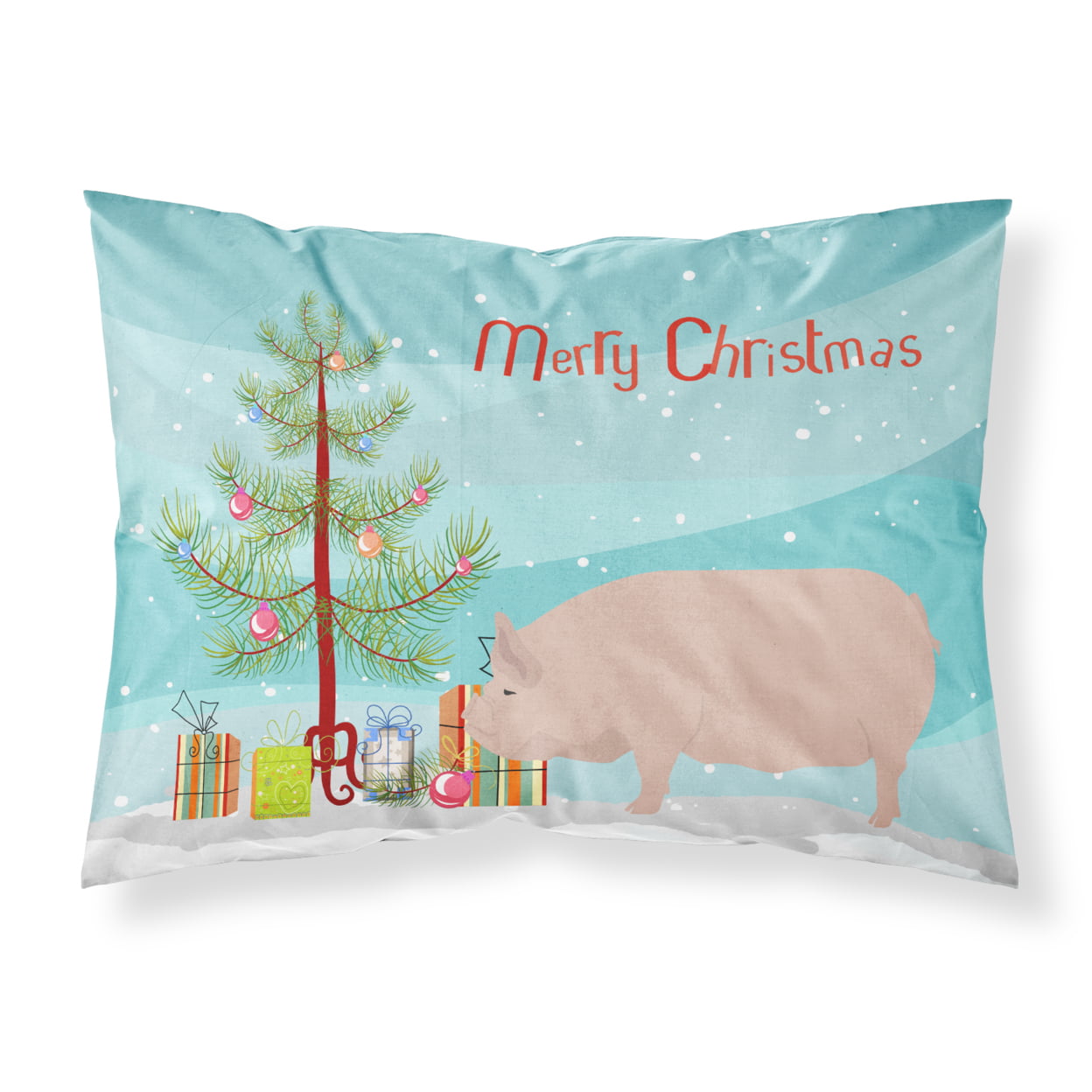 Welsh Pig Christmas Fabric Standard Pillowcase