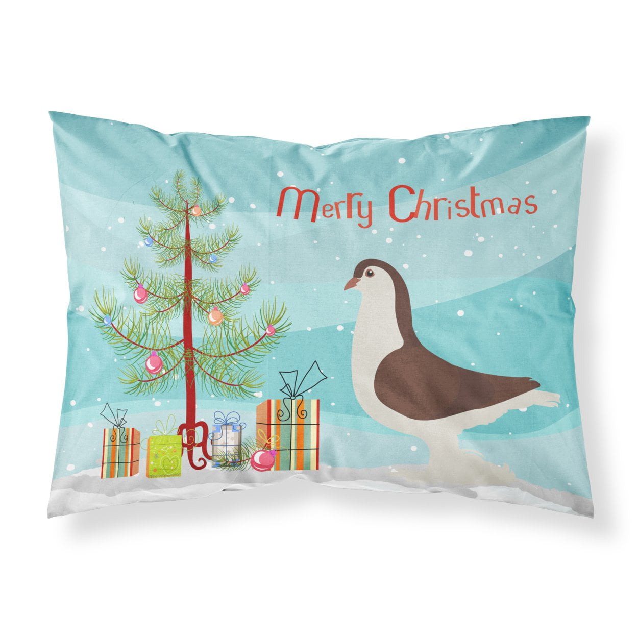 Large Pigeon Christmas Fabric Standard Pillowcase
