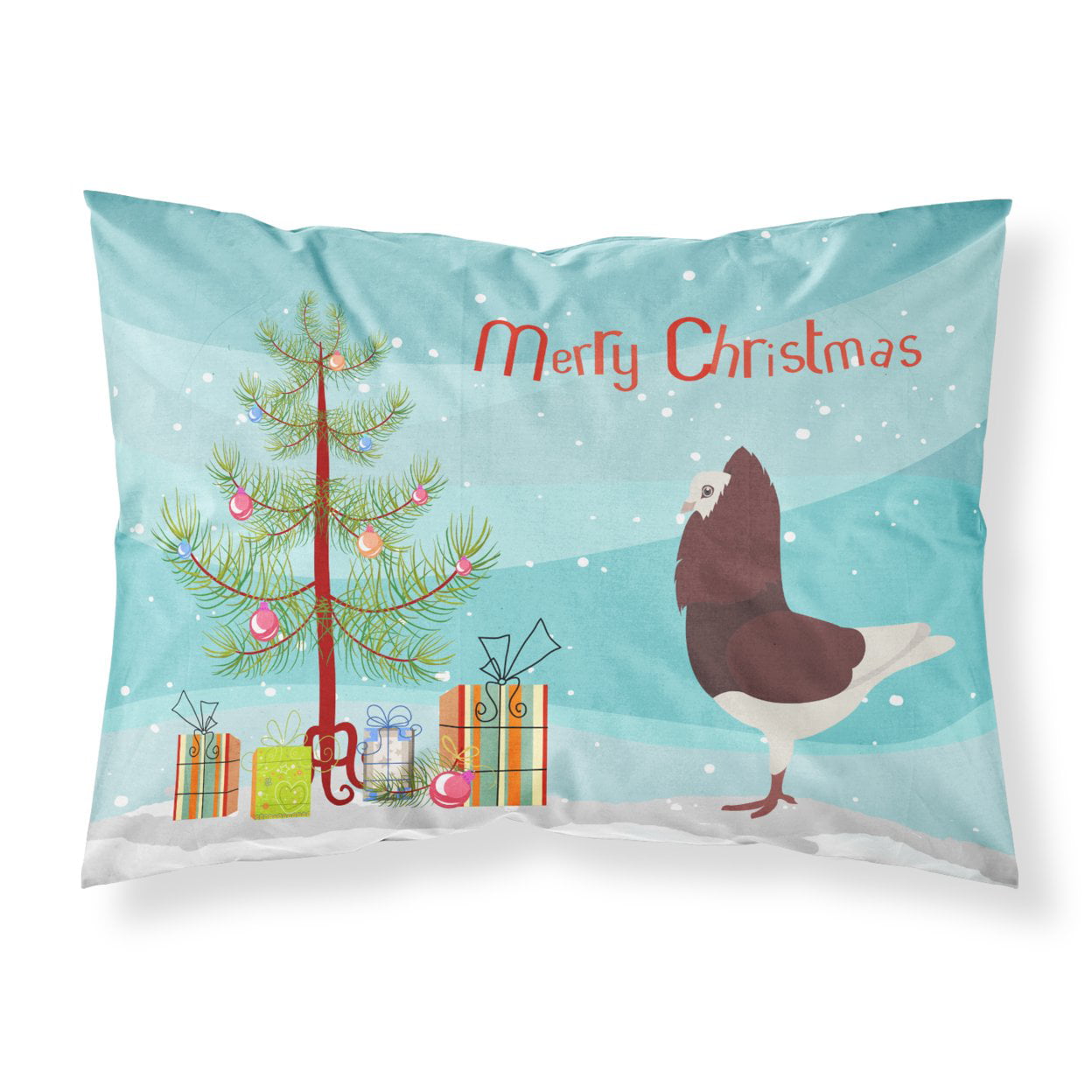 Capuchin Red Pigeon Christmas Fabric Standard Pillowcase
