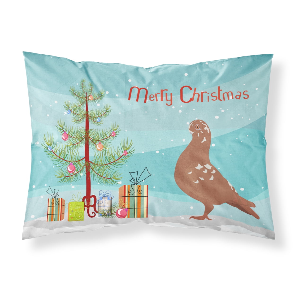 African Owl Pigeon Christmas Fabric Standard Pillowcase