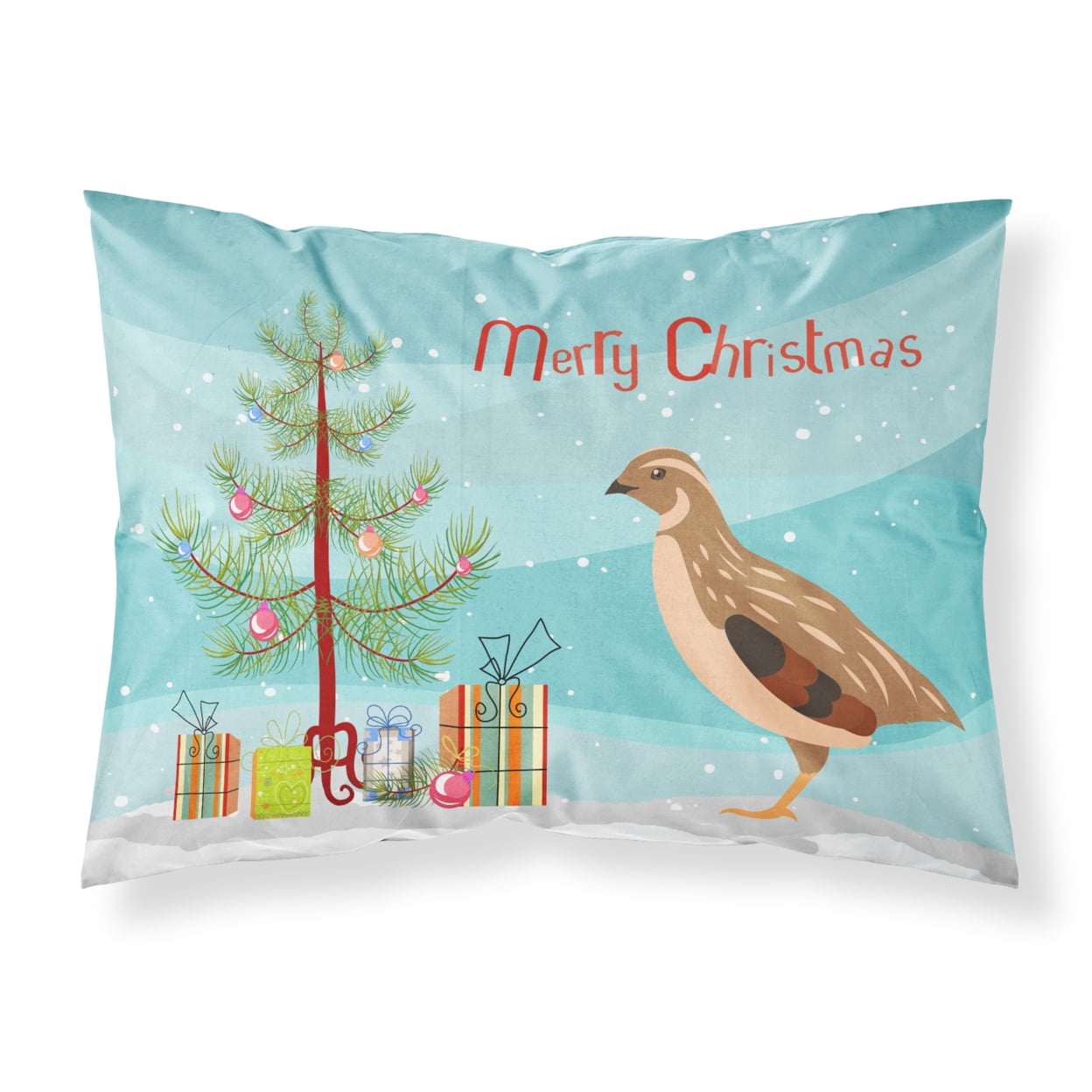 Golden Phoenix Quail Christmas Fabric Standard Pillowcase