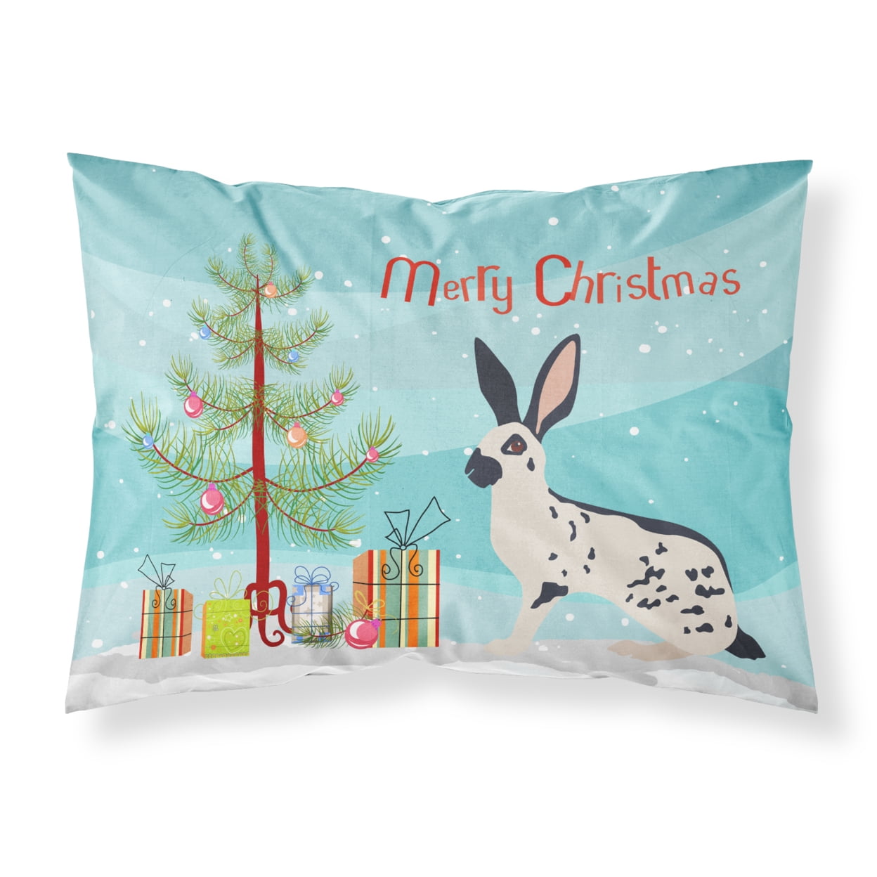 English Spot Rabbit Christmas Fabric Standard Pillowcase