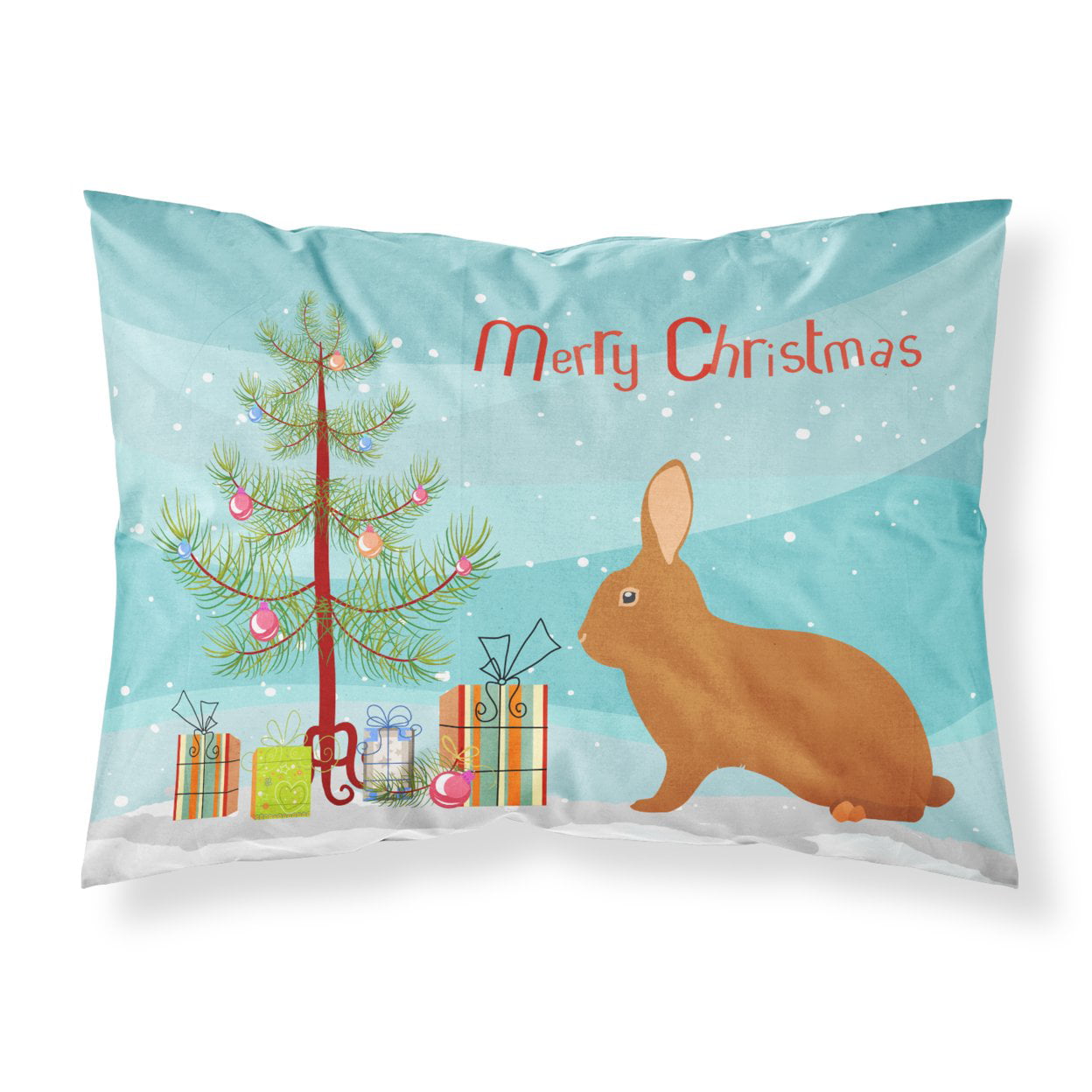 BB9336PILLOWCASE Rex Rabbit Christmas Fabric Standard Pillowcase