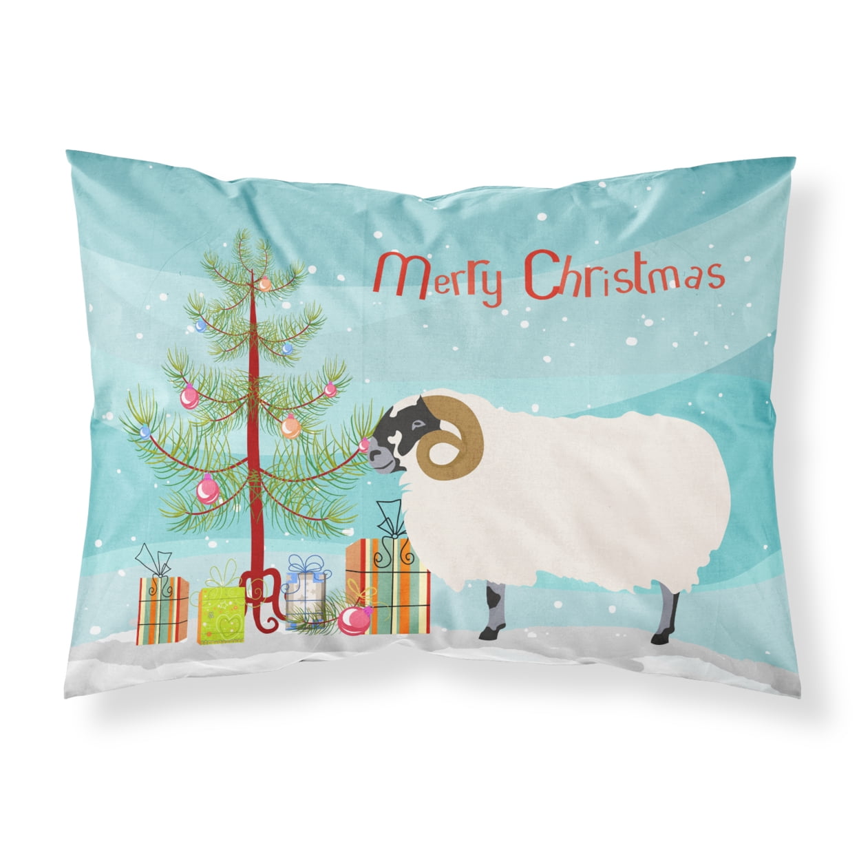 Scottish Blackface Sheep Christmas Fabric Standard Pillowcase