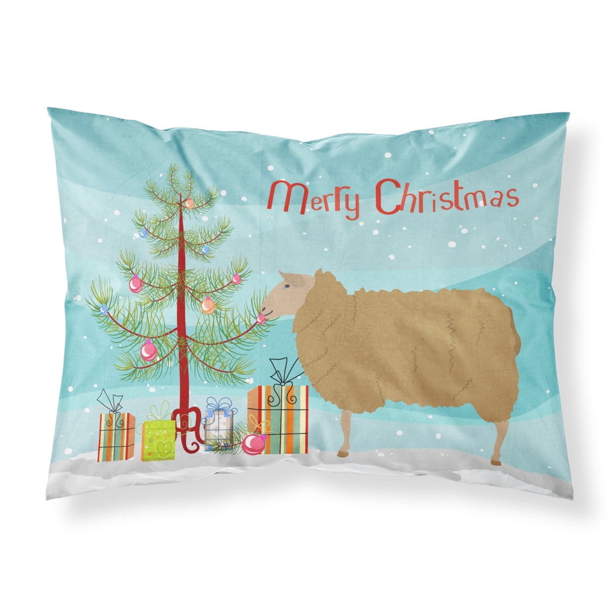 East Friesian Sheep Christmas Fabric Standard Pillowcase